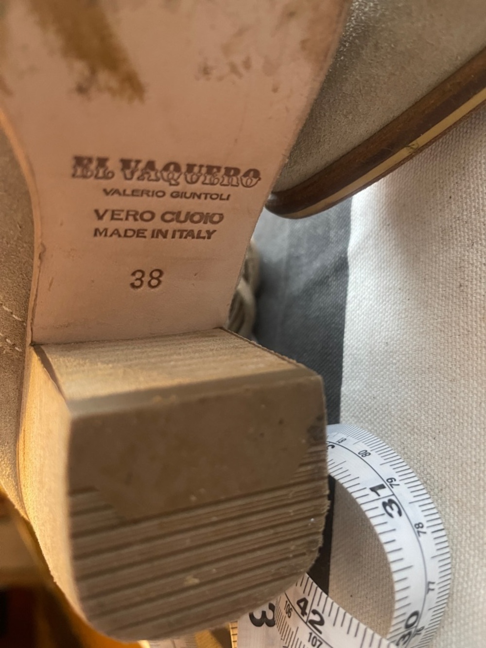 El Vaquero western fringe light tan boots - Picture 9 of 9